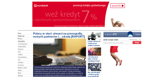 Reklama Eurobanku wyświetlana na dwóch reklamach jednocześnie